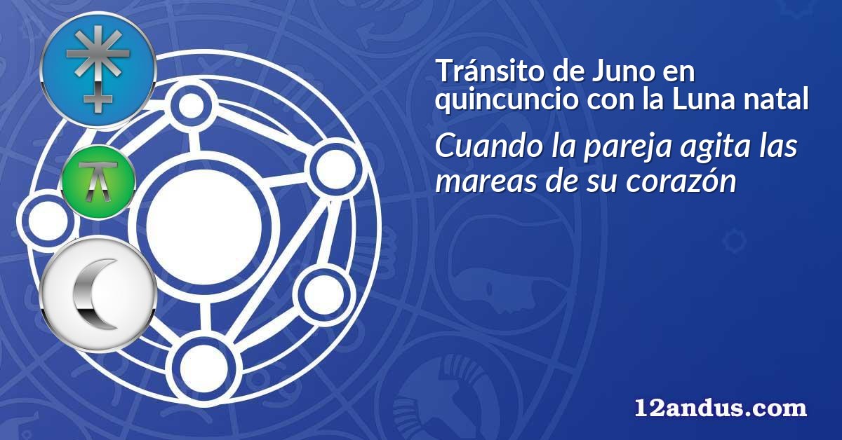 Tránsito de Juno en quincuncio con la Luna natal
