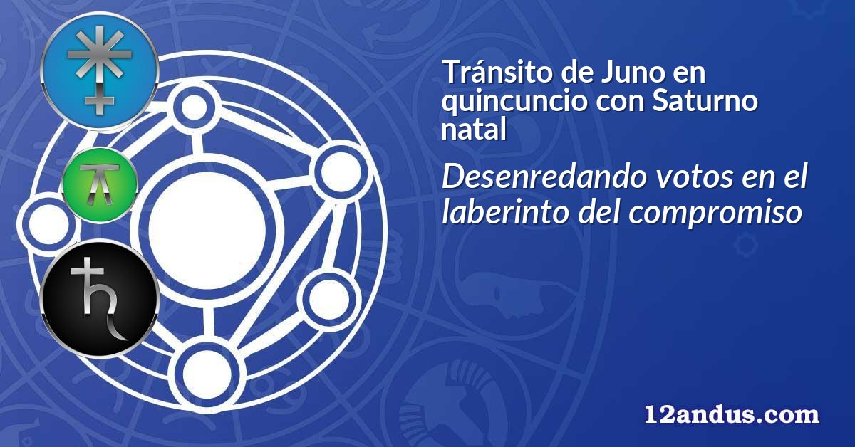 Tránsito de Juno en quincuncio con Saturno natal