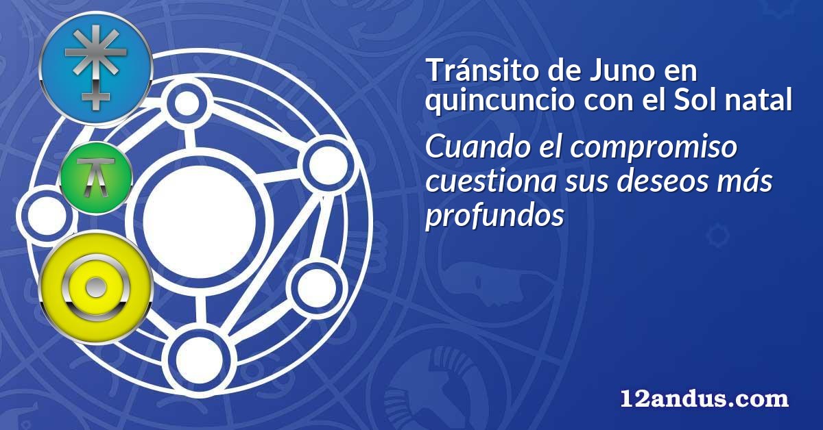 Tránsito de Juno en quincuncio con el Sol natal