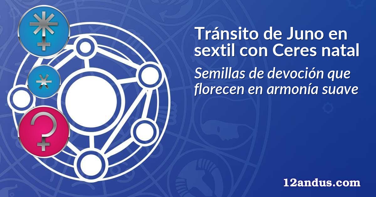 Tránsito de Juno en sextil con Ceres natal