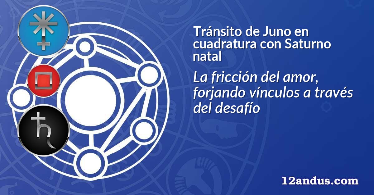 Tránsito de Juno en cuadratura con Saturno natal