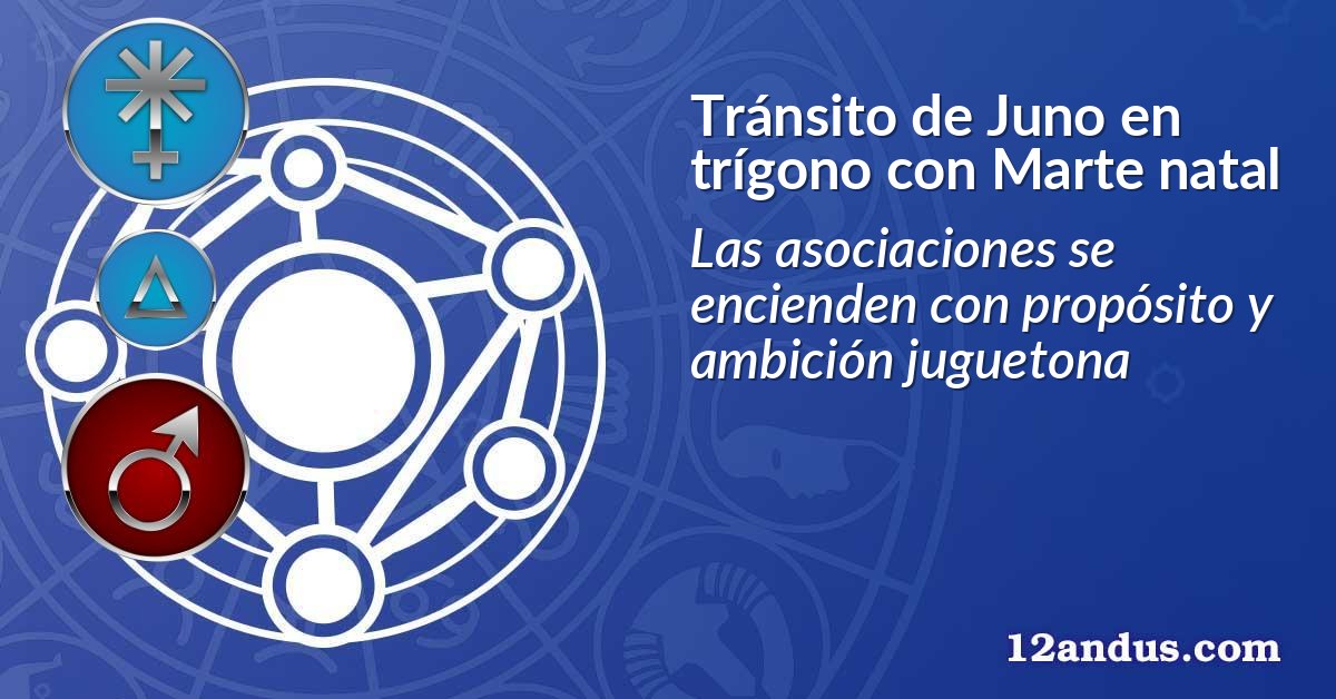 Tránsito de Juno en trígono con Marte natal