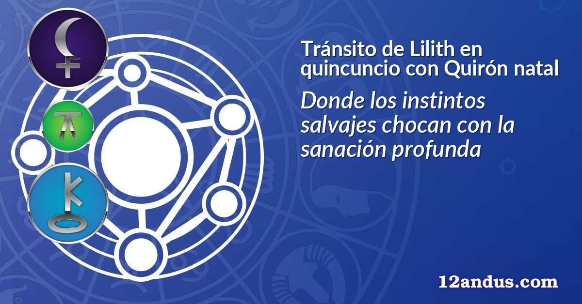 Tránsito de Lilith en quincuncio con Quirón natal
