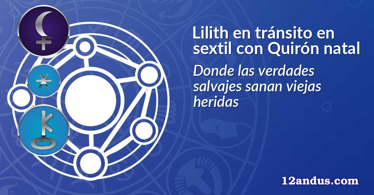 Lilith en tránsito en sextil con Quirón natal