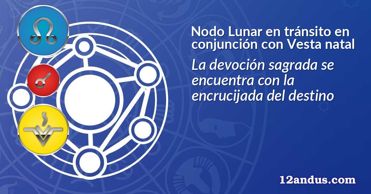 Nodo Lunar en tránsito en conjunción con Vesta natal
