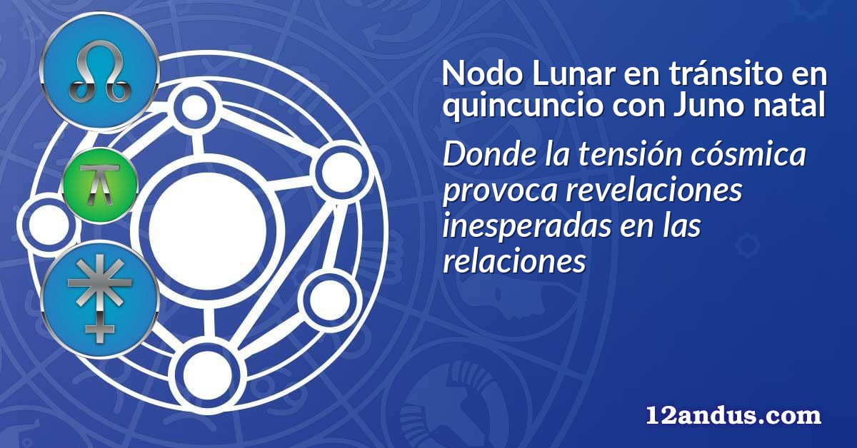 Nodo Lunar en tr&aacute;nsito en quincuncio con Juno natal