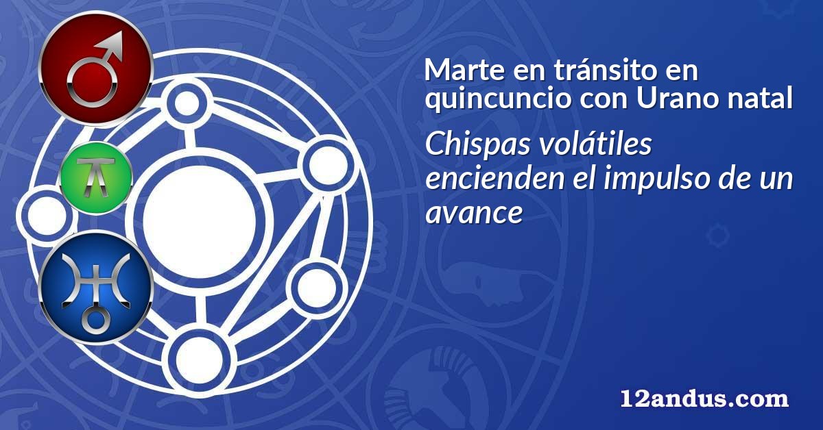 Marte en tránsito en quincuncio con Urano natal