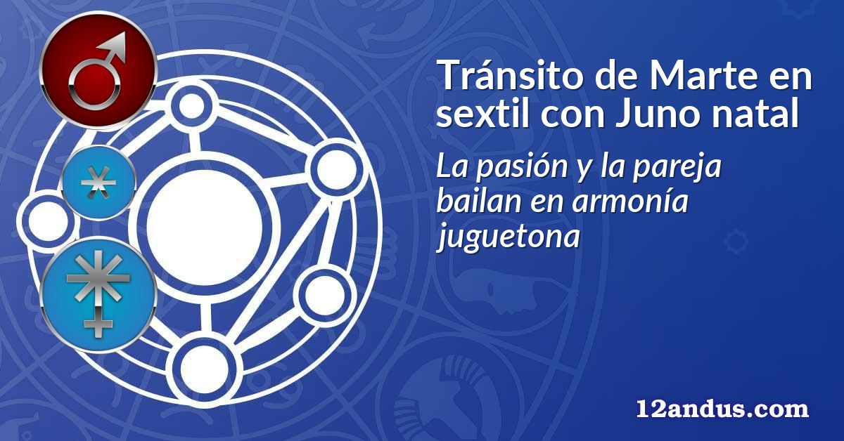 Tránsito de Marte en sextil con Juno natal