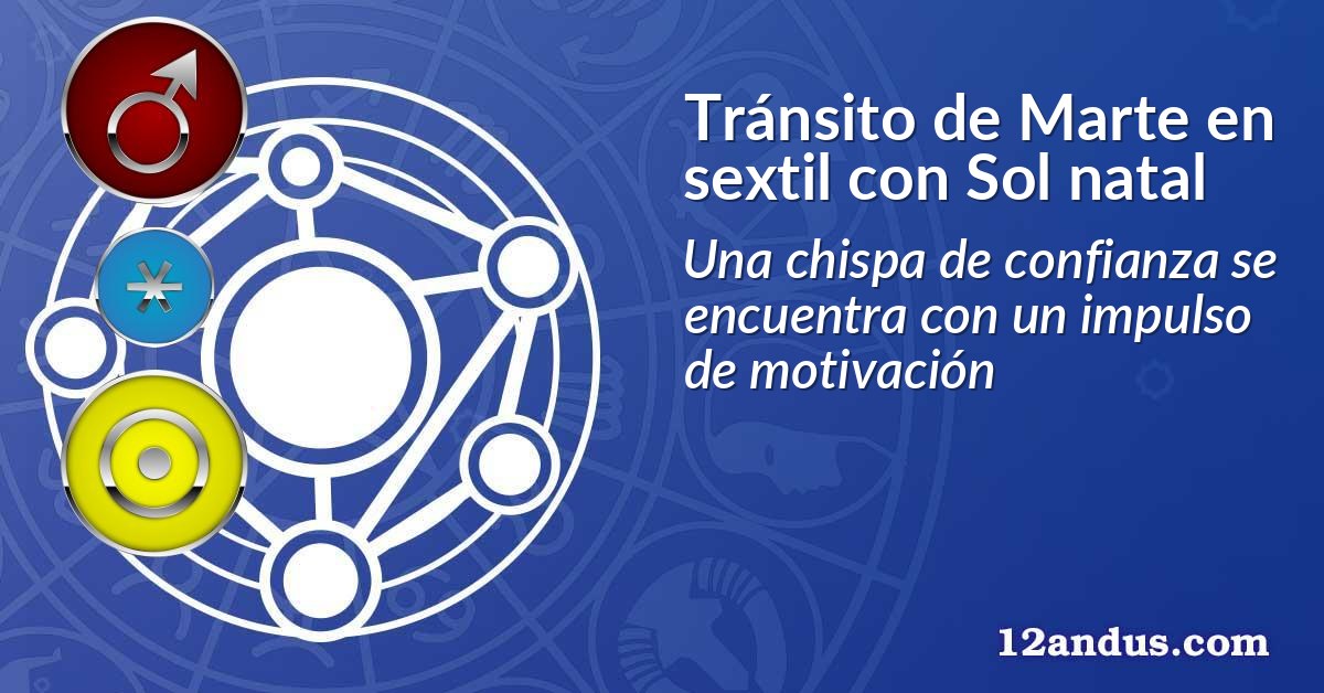 Tránsito de Marte en sextil con Sol natal