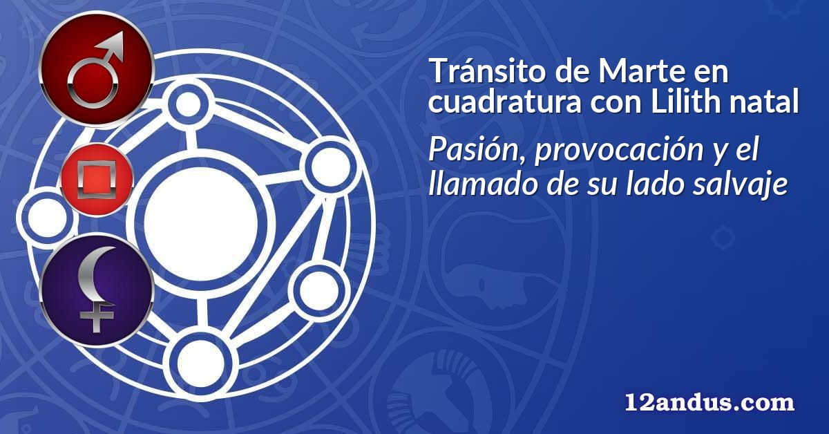 Tránsito de Marte en cuadratura con Lilith natal