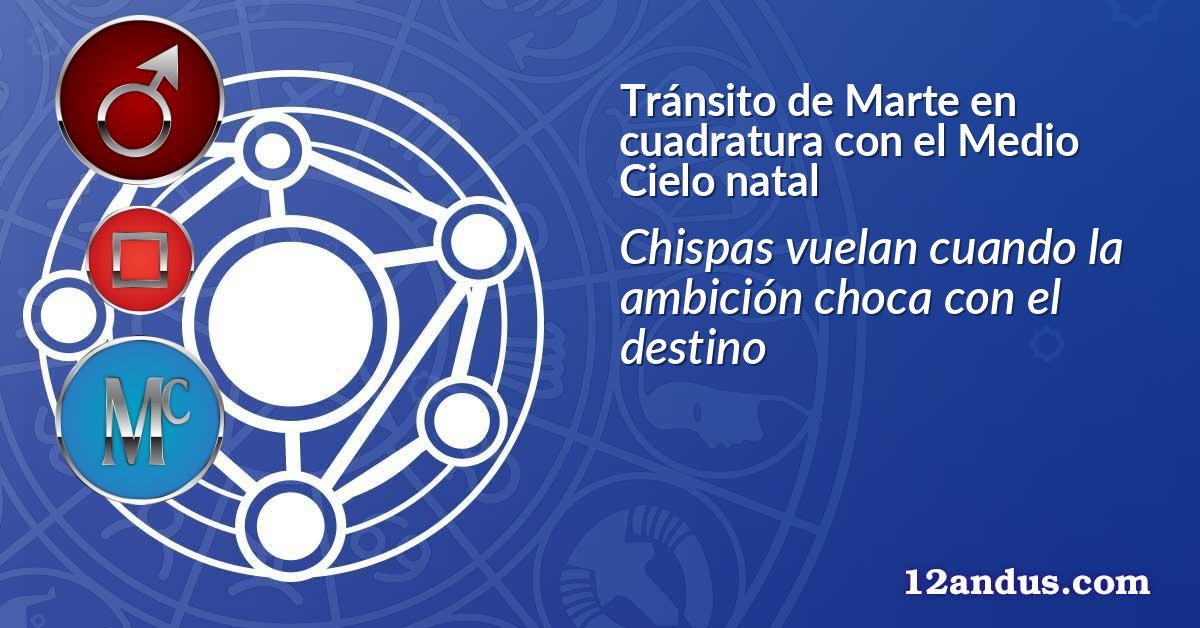 Tránsito de Marte en cuadratura con el Medio Cielo natal