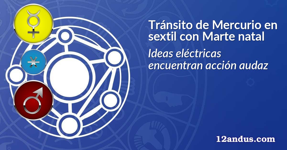 Tránsito de Mercurio en sextil con Marte natal