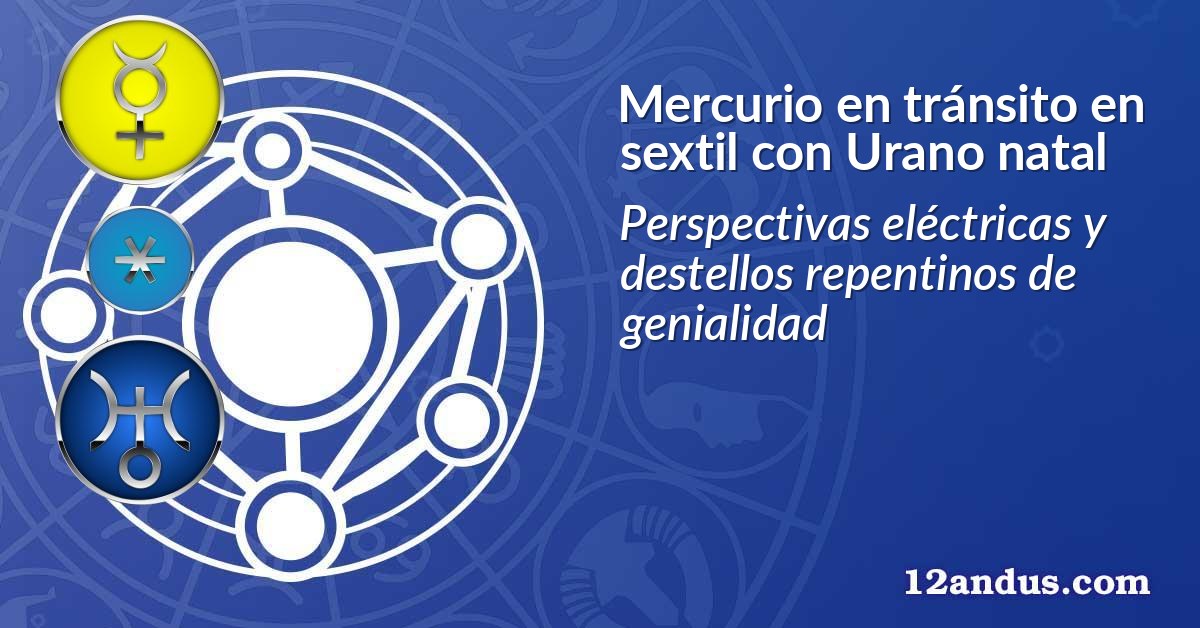 Mercurio en tránsito en sextil con Urano natal