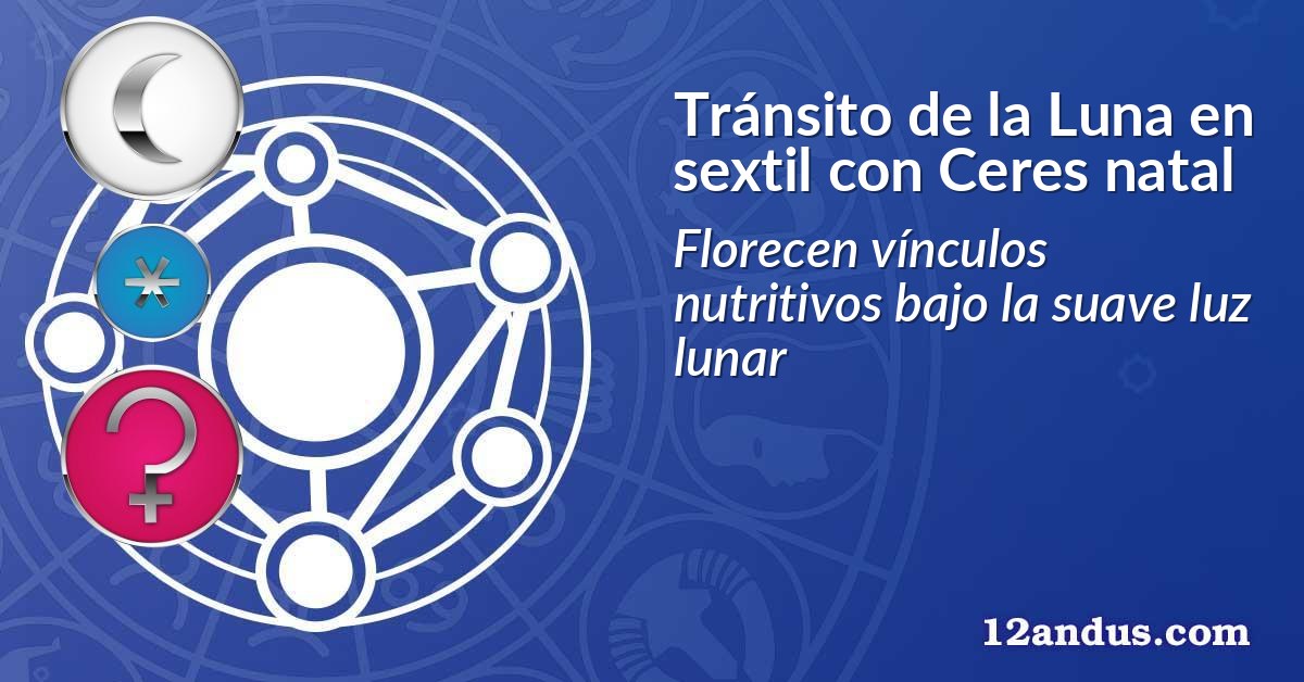 Tránsito de la Luna en sextil con Ceres natal