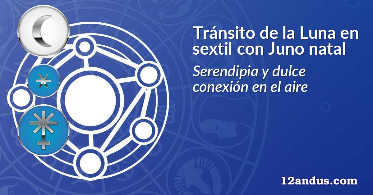 Tránsito de la Luna en sextil con Juno natal