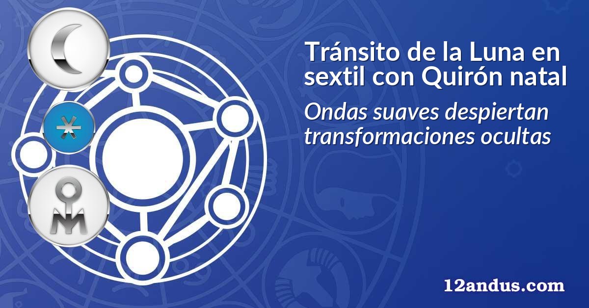 Tránsito de la Luna en sextil con Quirón natal