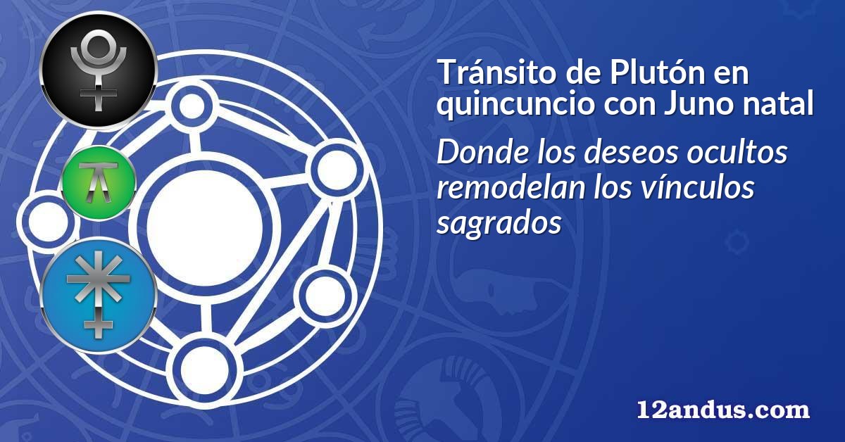 Tránsito de Plutón en quincuncio con Juno natal