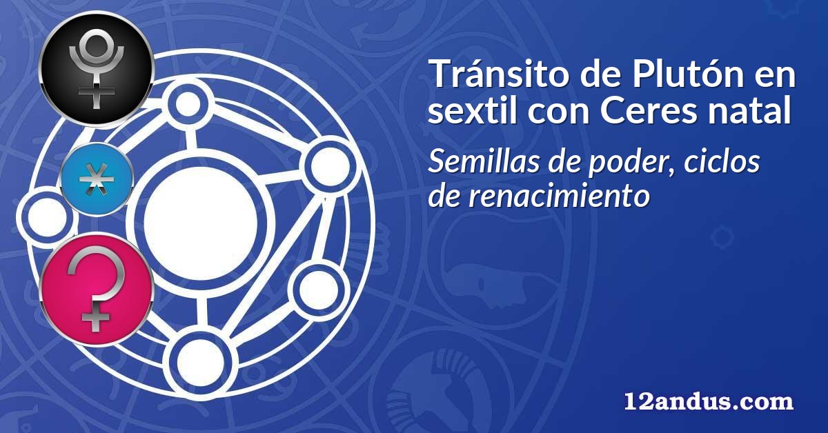 Tránsito de Plutón en sextil con Ceres natal