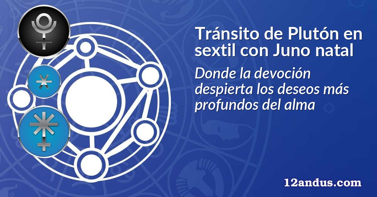 Tránsito de Plutón en sextil con Juno natal