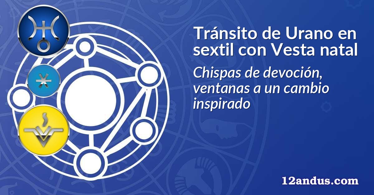 Tránsito de Urano en sextil con Vesta natal