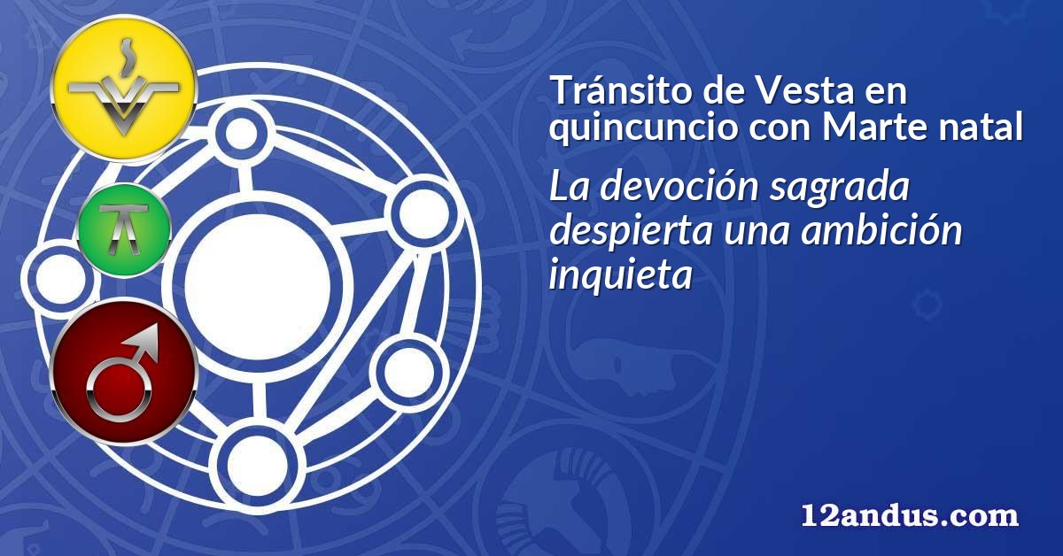 Tránsito de Vesta en quincuncio con Marte natal