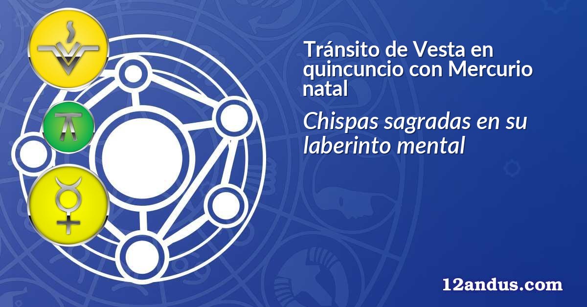Tránsito de Vesta en quincuncio con Mercurio natal