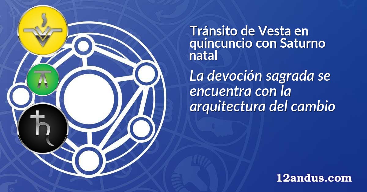 Tránsito de Vesta en quincuncio con Saturno natal