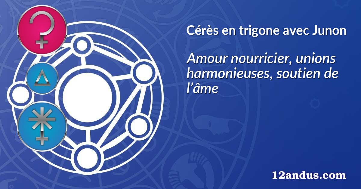 Cérès en trigone avec Junon
