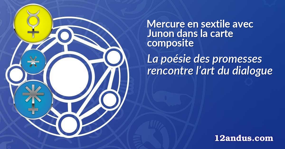 Mercure en sextile avec Junon dans la carte composite