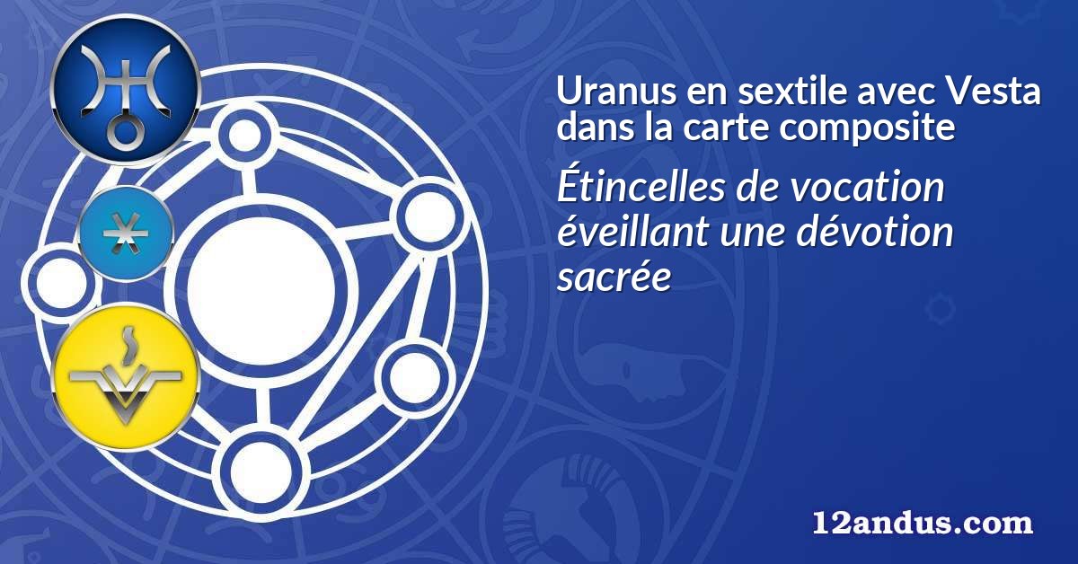 Uranus en sextile avec Vesta dans la carte composite