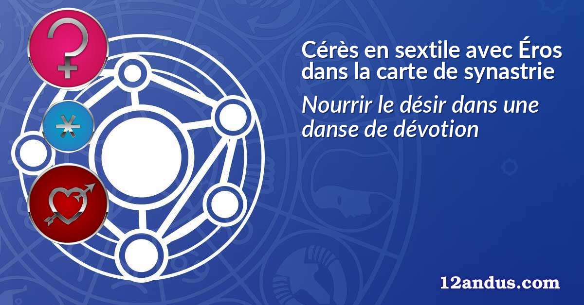 Cérès en sextile avec Éros dans la carte de synastrie