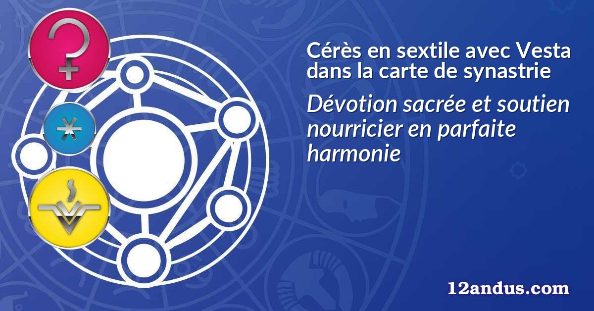Cérès en sextile avec Vesta dans la carte de synastrie