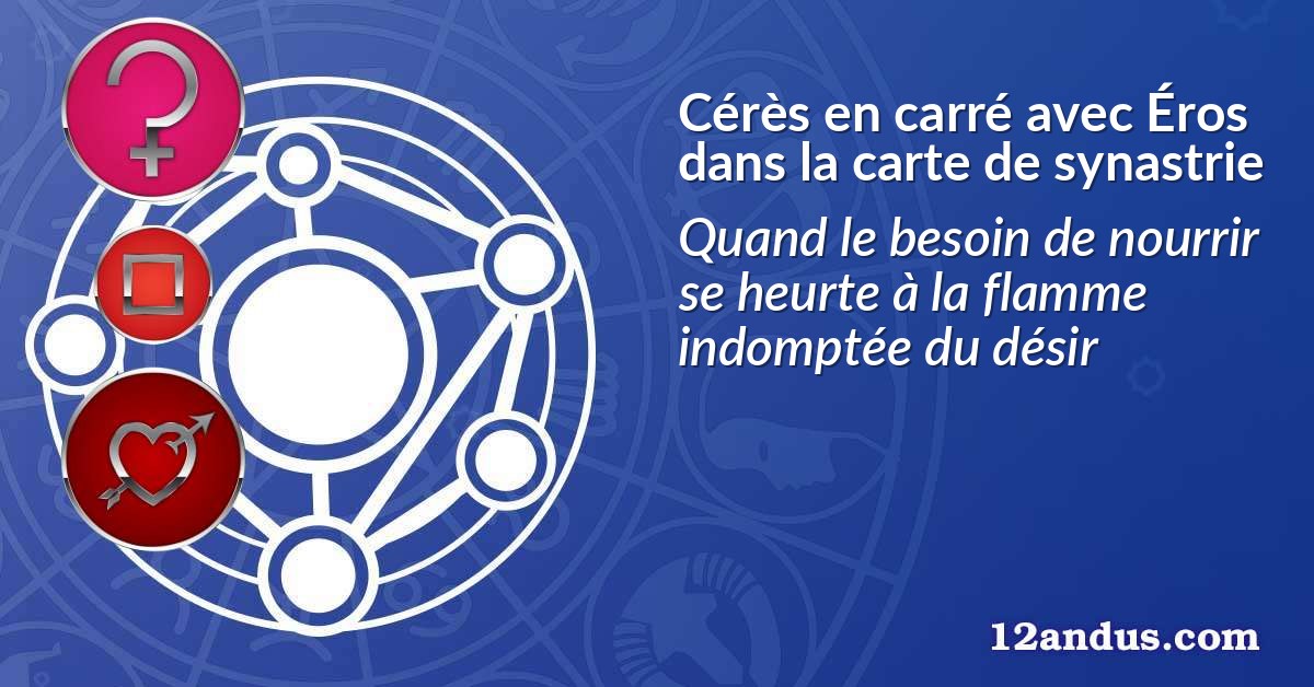 Cérès en carré avec Éros dans la carte de synastrie