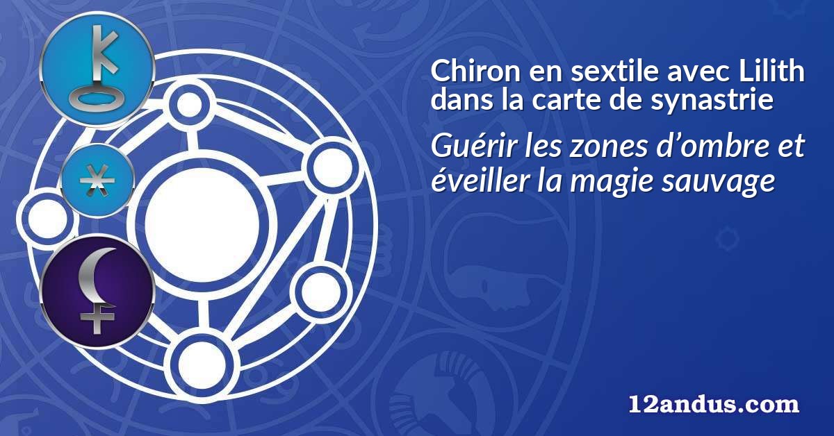 Chiron en sextile avec Lilith dans la carte de synastrie