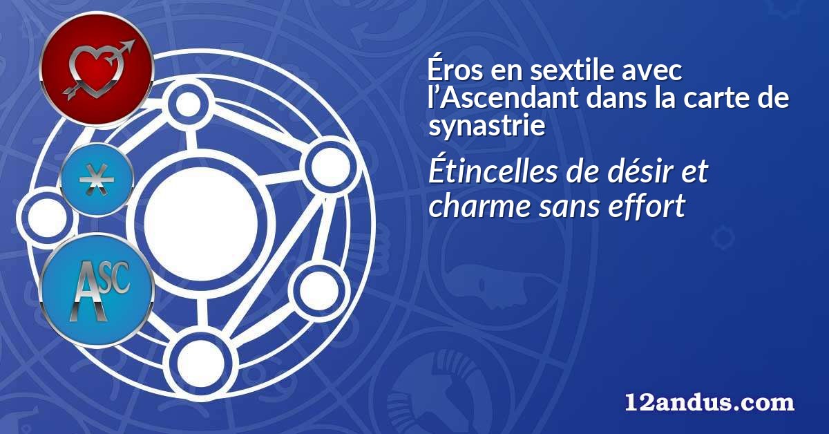 Éros en sextile avec l’Ascendant dans la carte de synastrie