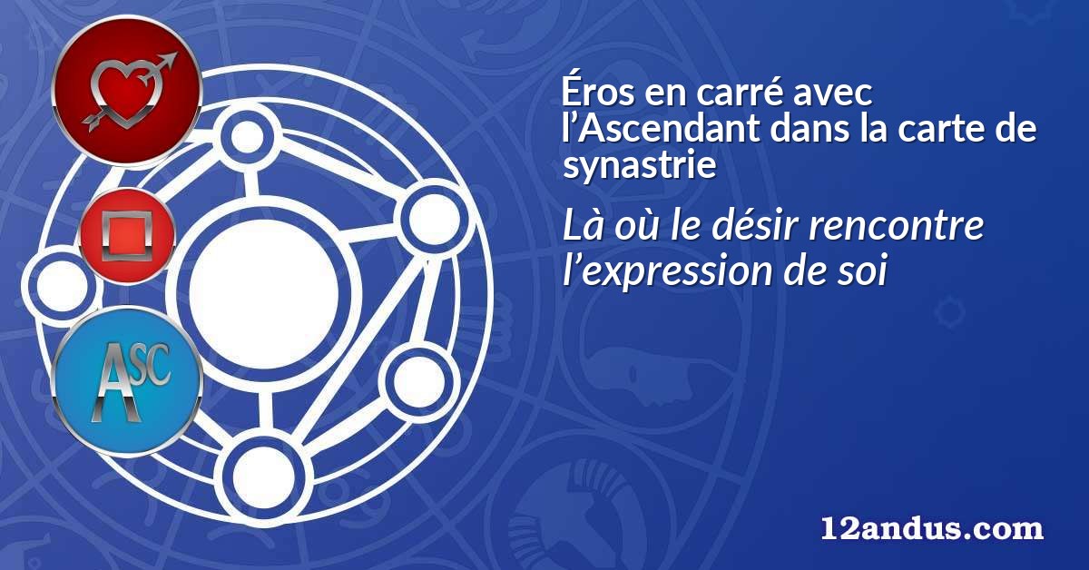 Éros en carré avec l’Ascendant dans la carte de synastrie