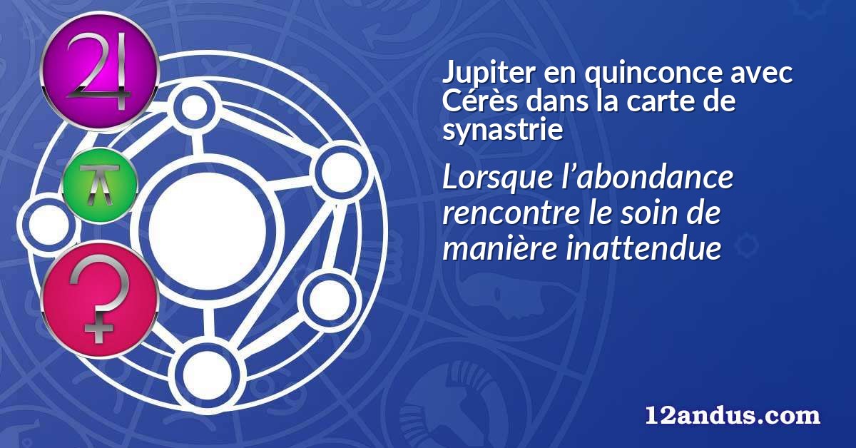 Jupiter en quinconce avec Cérès dans la carte de synastrie