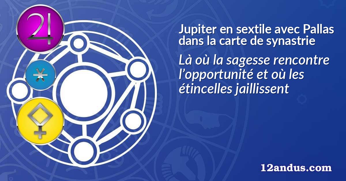 Jupiter en sextile avec Pallas dans la carte de synastrie