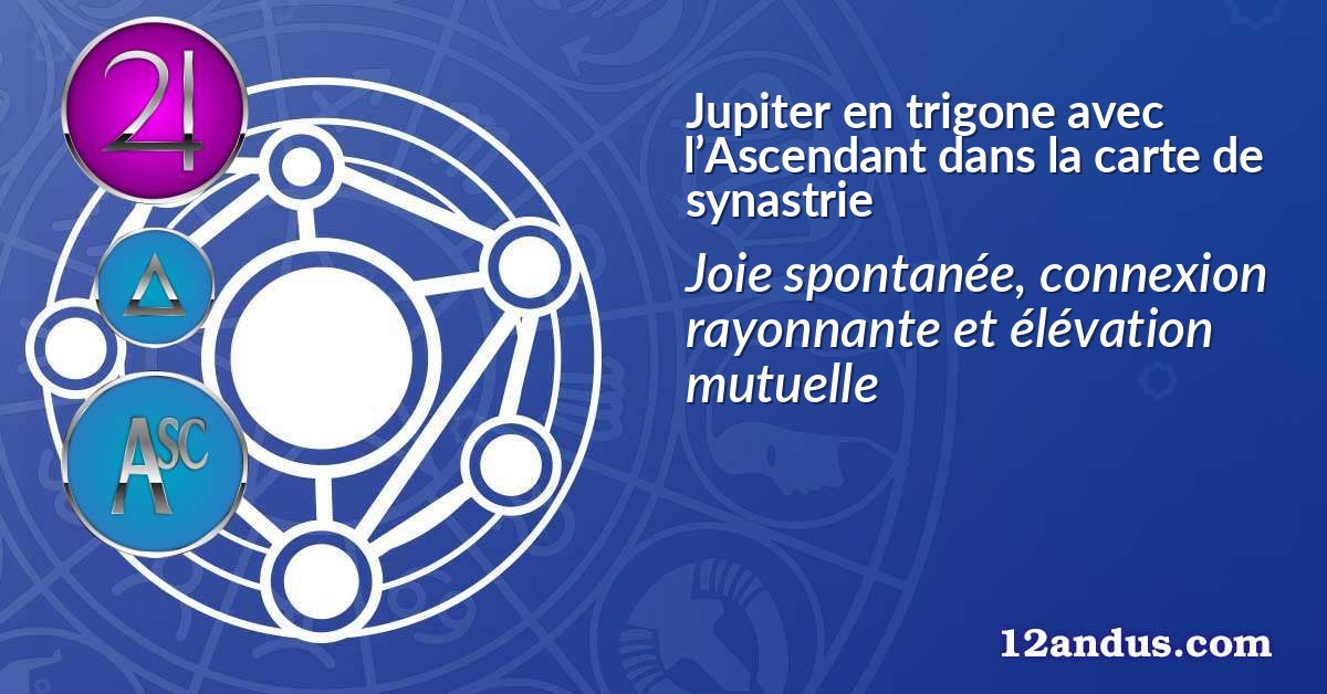 Jupiter en trigone avec l’Ascendant dans la carte de synastrie