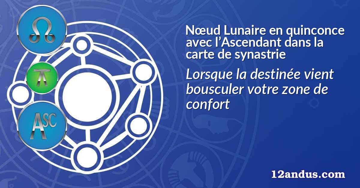 Nœud Lunaire en quinconce avec l’Ascendant dans la carte de synastrie