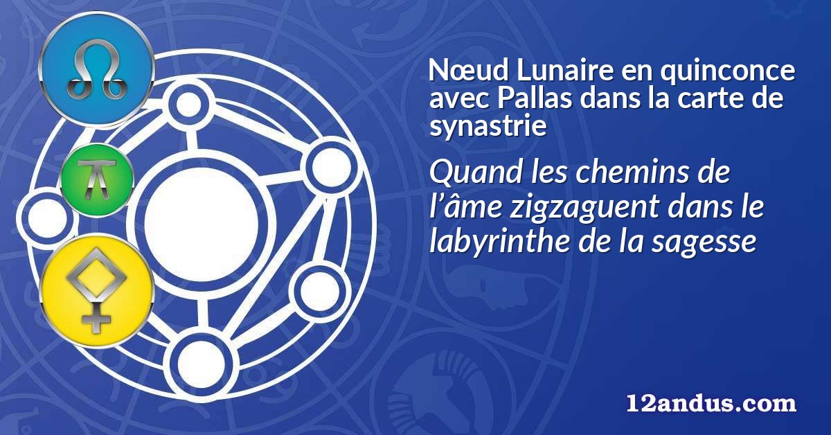 N&oelig;ud Lunaire en quinconce avec Pallas dans la carte de synastrie