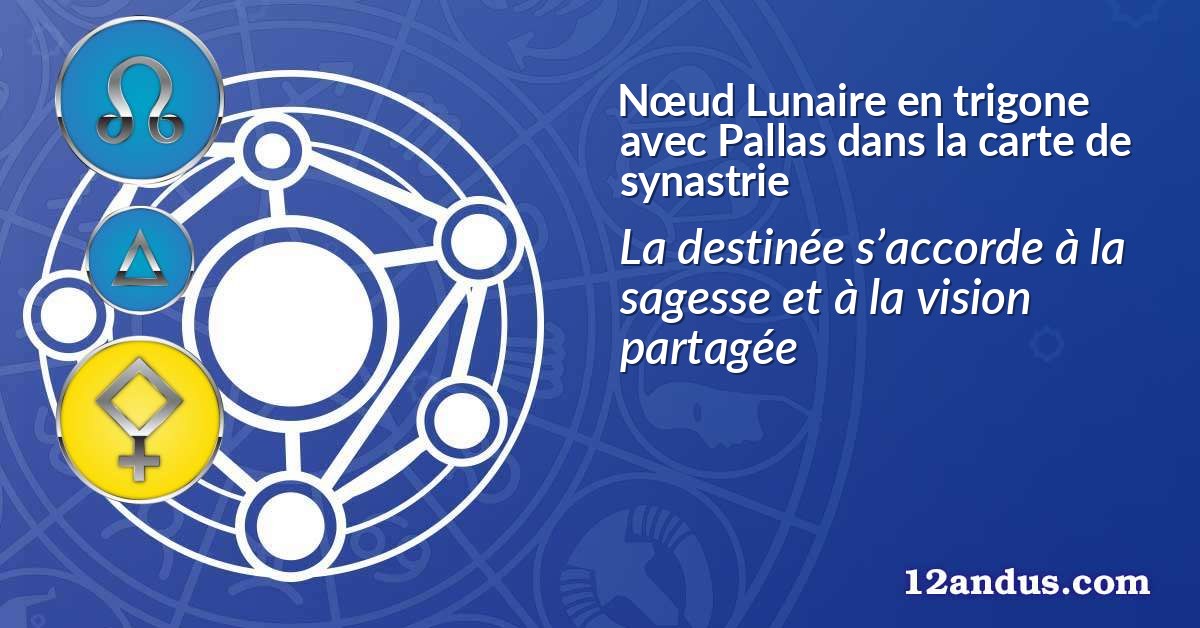 N&oelig;ud Lunaire en trigone avec Pallas dans la carte de synastrie