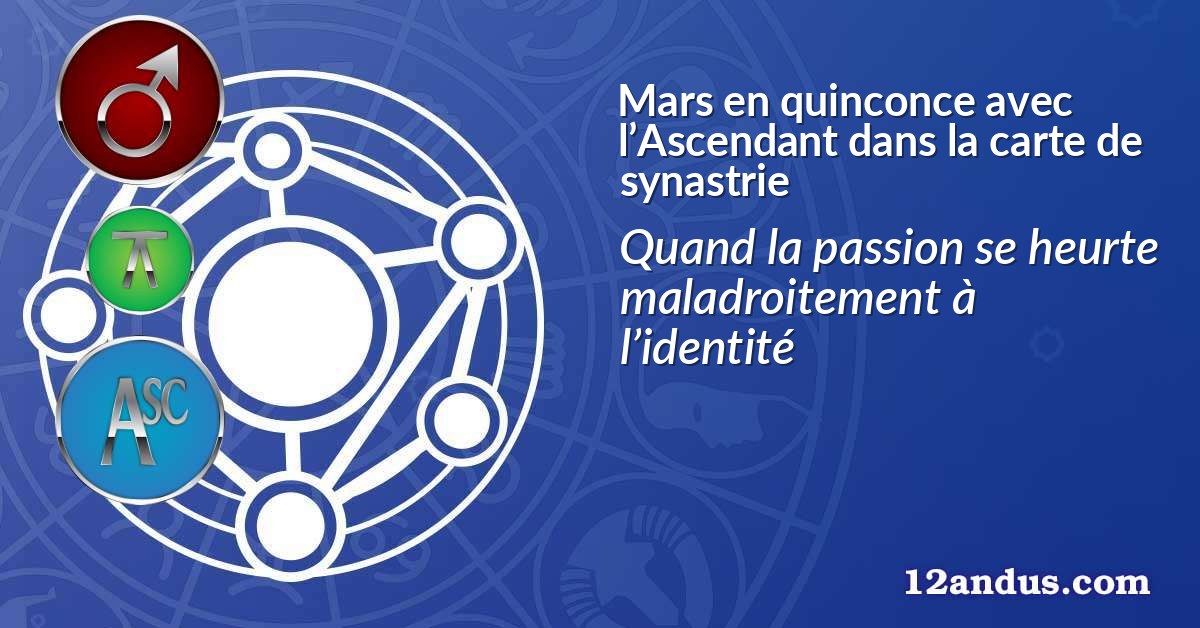 Mars en quinconce avec l’Ascendant dans la carte de synastrie