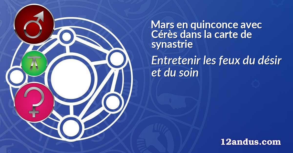 Mars en quinconce avec Cérès dans la carte de synastrie