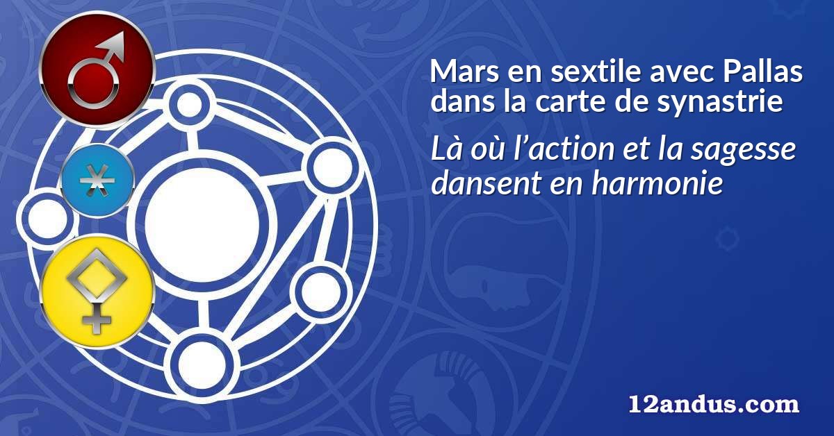 Mars en sextile avec Pallas dans la carte de synastrie