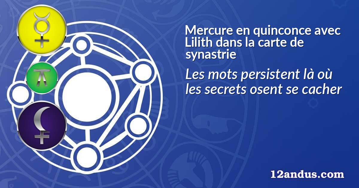 Mercure en quinconce avec Lilith dans la carte de synastrie