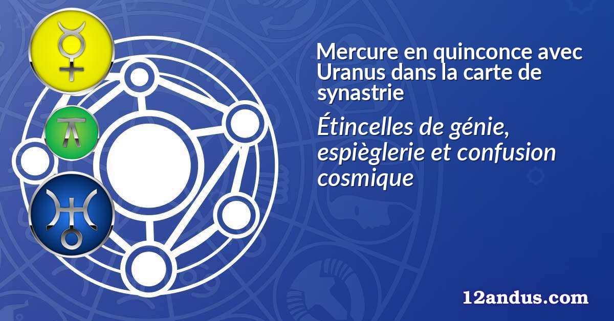 Mercure en quinconce avec Uranus dans la carte de synastrie
