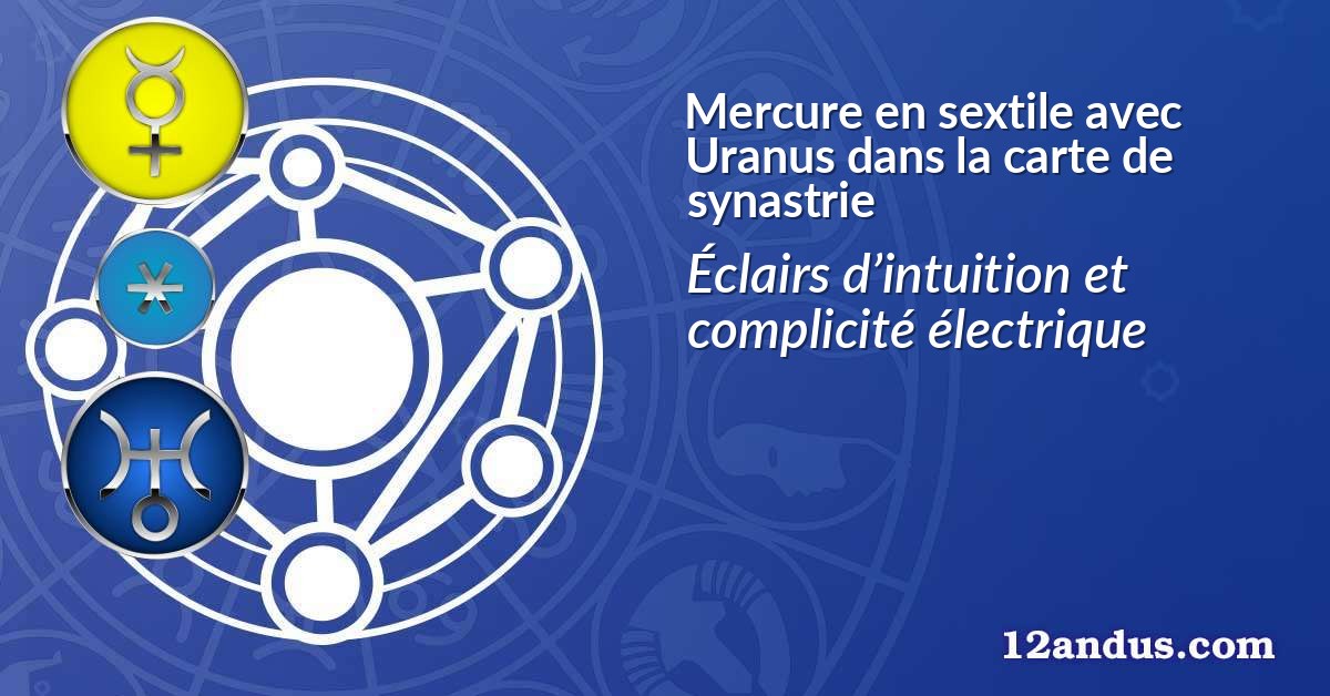 Mercure en sextile avec Uranus dans la carte de synastrie
