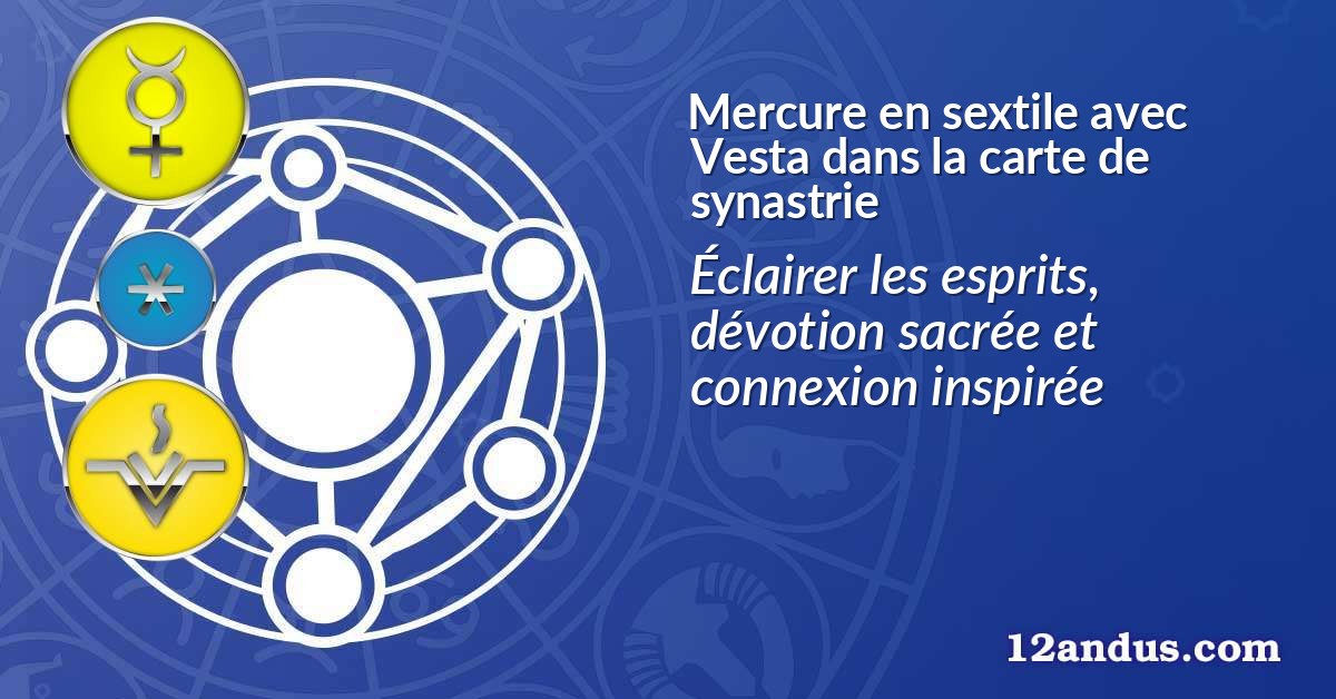 Mercure en sextile avec Vesta dans la carte de synastrie