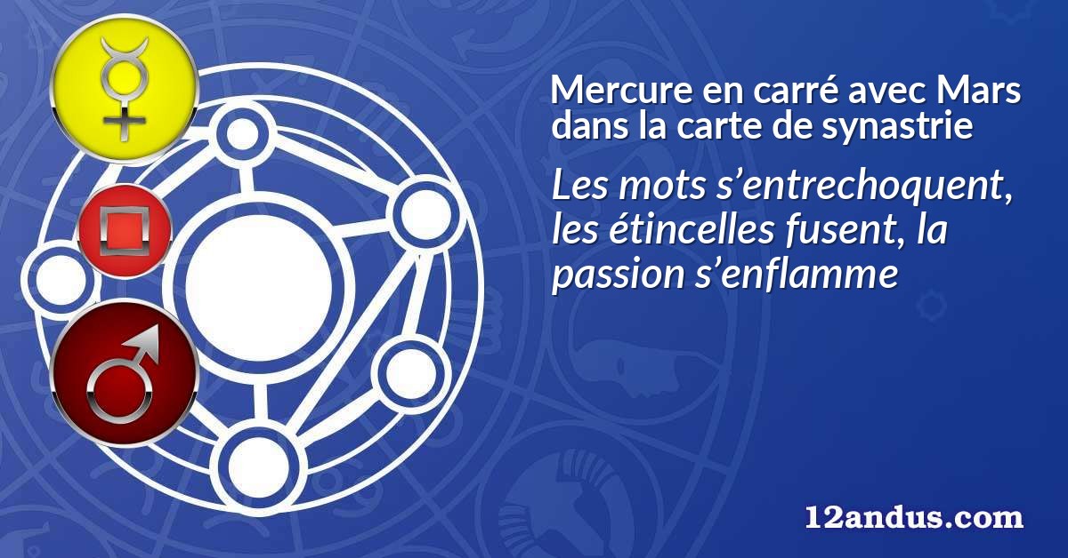 Mercure en carré avec Mars dans la carte de synastrie